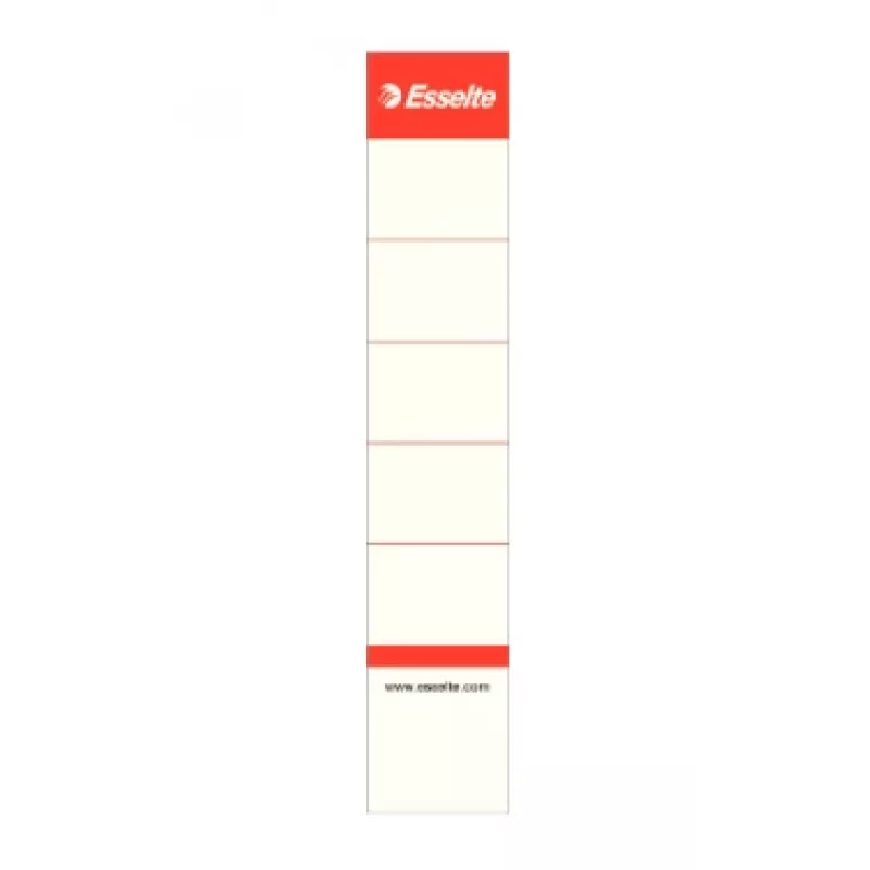 Esselte spine etiketės LAF 50 mm, maišelis/100, raudona, balta, stačiakampis, kartonas, 3 cm, 15,8 cm, 158 mm