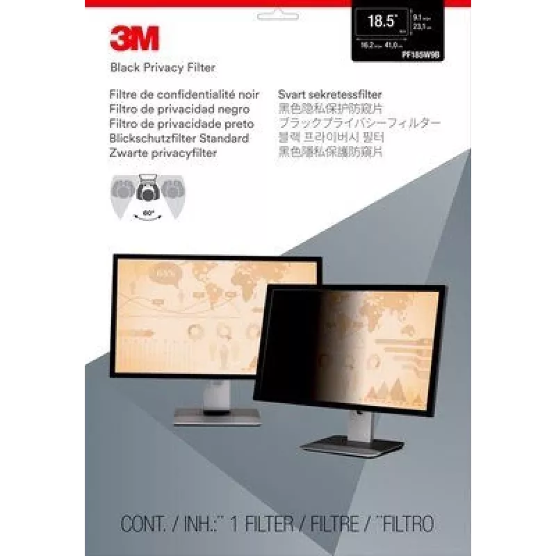 3M PF185W9B ekrano privatumo filtras 47 cm (18,5 col.) monitoriui berėmis ekrano privatumo filtras
