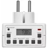 Išmanusis kištukas MicroConnect GRUTIMER3 — vidaus laikmatis su LCD, 110×81×78 mm, baltas