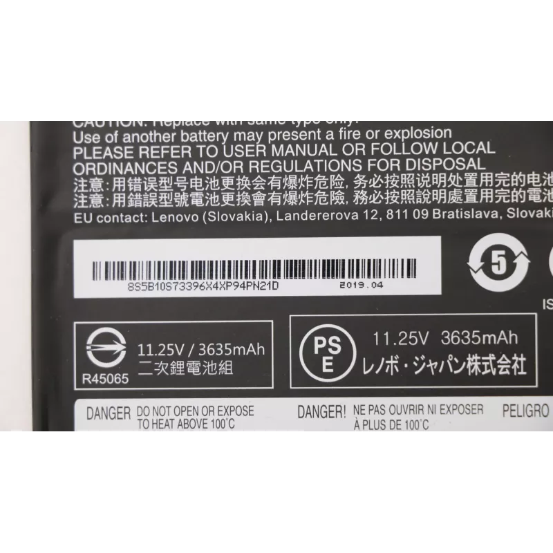 Baterija Lenovo 42Wh ličio jonų 5B10S73396 — vidinė nešiojamojo kompiuterio pakeitimo baterija, 42 Wh talpa