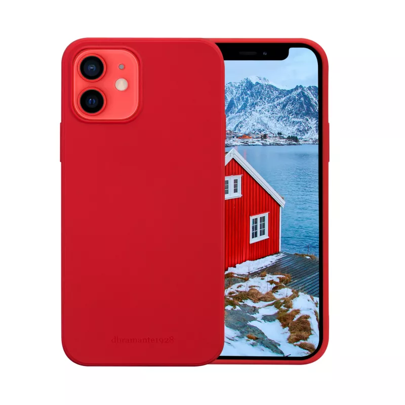 dbramante1928 Greenland odinis dėklas, skirtas iPhone 12 mini — Raudonas, tinka 5,4 colio