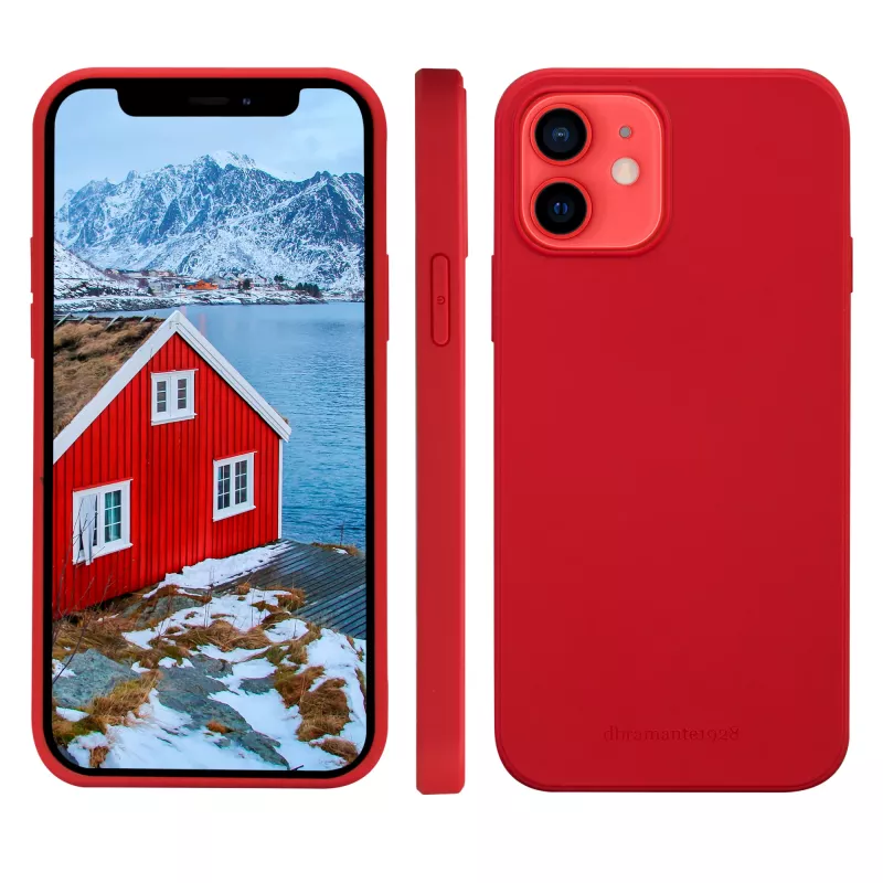 dbramante1928 Greenland odinis dėklas, skirtas iPhone 12 mini — Raudonas, tinka 5,4 colio