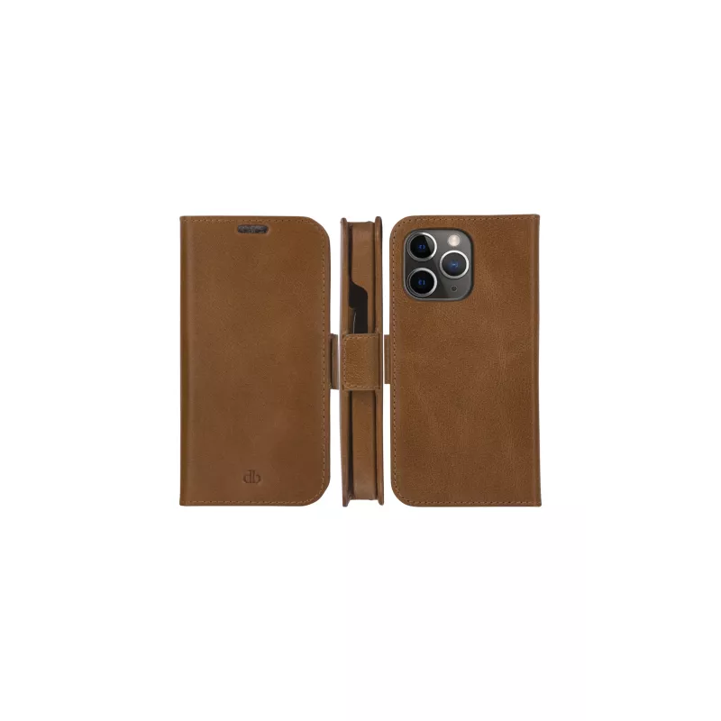 Wallet case dbramante1928 Lynge, skirtas iPhone 13 Pro Max — įdegio spalvos, 3 kortelių kišenės, 6,7 colio ekranas