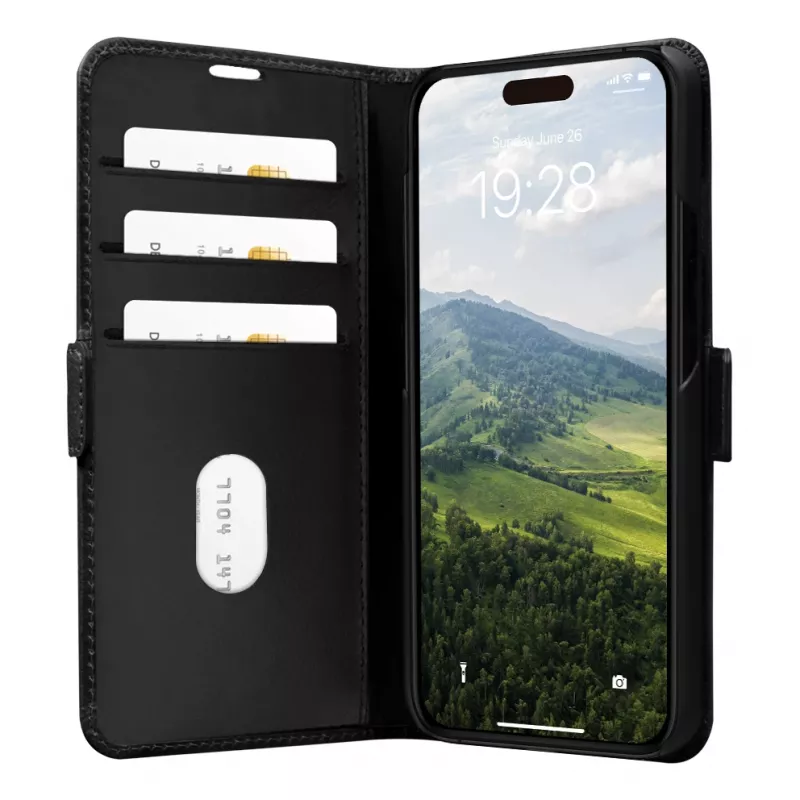 Folio Dėklas dbramante1928 iPhone 15 Pro Max Juodas 3 Kortelių Kišenės
