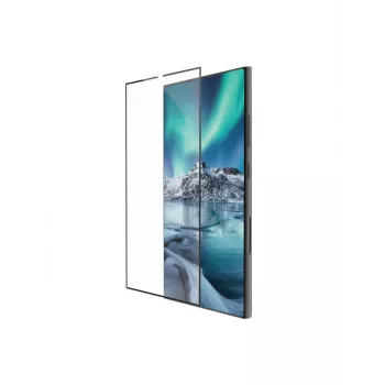 dbramante1928 eco-shield - Galaxy S24 Ultra - Juoda edge, Samsung, Galaxy S24 Ultra, atsparus įbrėžimams, permatomas, 1 vnt. apsaugos rinkinys
