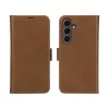 Atverčiamas dėklas dbramante1928 Lynge, skirtas Samsung Galaxy A56 5G — įdegio spalvos, 3 kortelių kišenės, tinka 17 cm (6,7 colių) ekranui