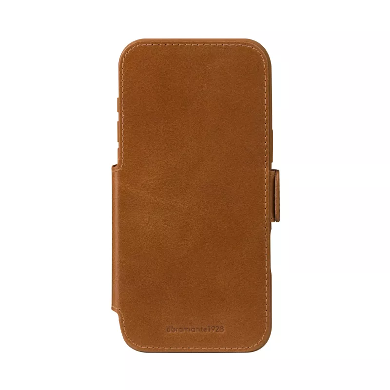 Wallet case dbramante1928 Copenhagen for iPhone 17 Pro Max — Tan, 3 card pockets, desktop stand