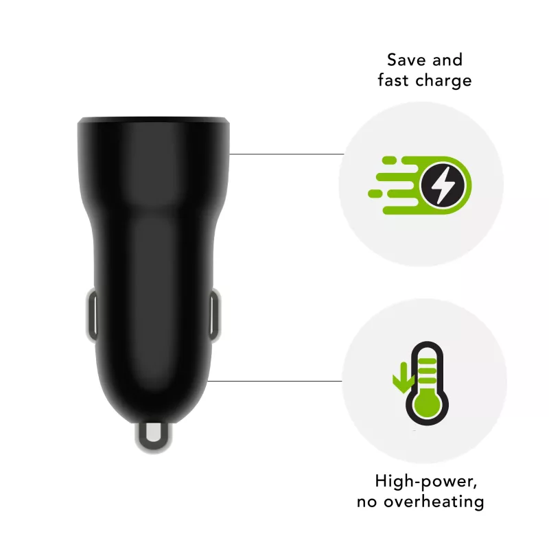Automobilinis kroviklis d bramante re-charge USB-A 18W — 12–24V, 1× USB-A, juodas