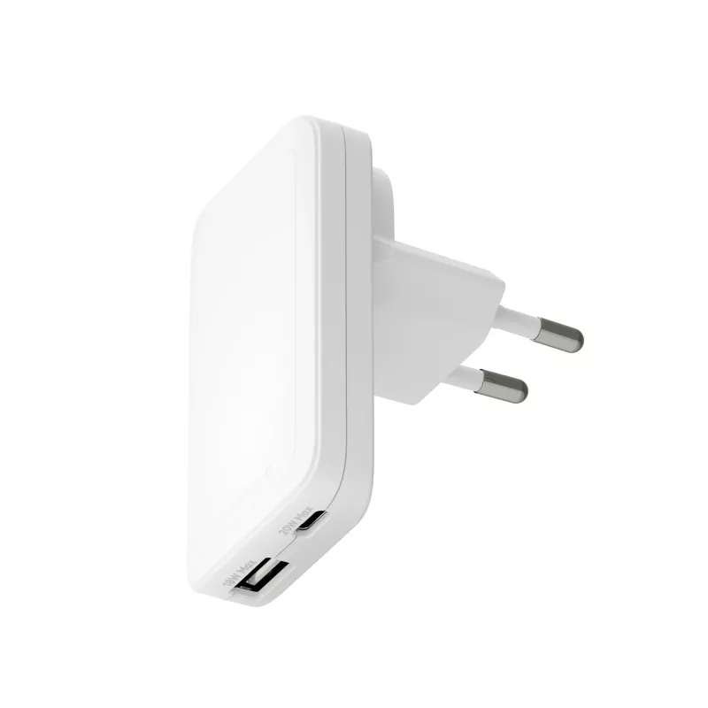 d bramante dbramante1928 Pro EU/US plonas Charger — USB-C 20W + USB-A 18W, balta, vidaus AC