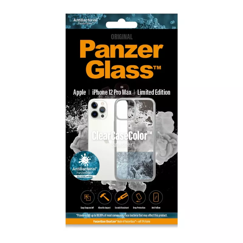 PanzerGlass ® ClearCaseColor™ iPhone 12 Pro Max - Satin Sidabrinė Limited Edition