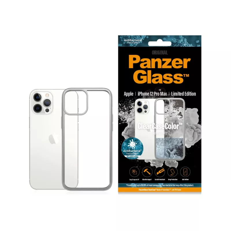 PanzerGlass ® ClearCaseColor™ iPhone 12 Pro Max - Satin Sidabrinė Limited Edition