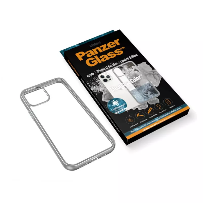 PanzerGlass ® ClearCaseColor™ iPhone 12 Pro Max - Satin Sidabrinė Limited Edition