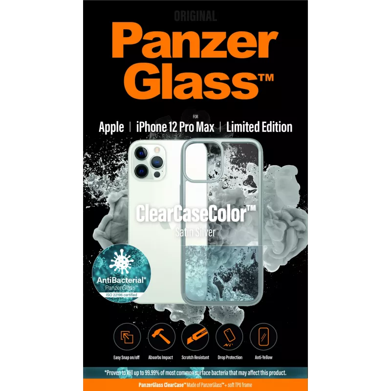 PanzerGlass ® ClearCaseColor™ iPhone 12 Pro Max - Satin Sidabrinė Limited Edition