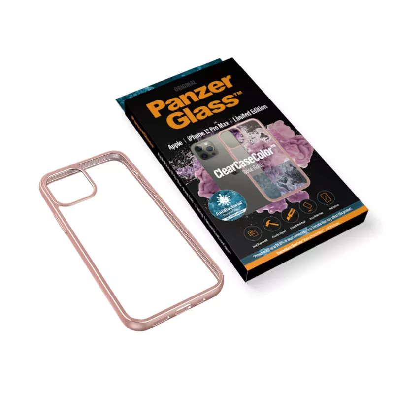 PanzerGlass ® ClearCaseColor™ iPhone 12 Pro Max - Rose Gold riboto leidimo