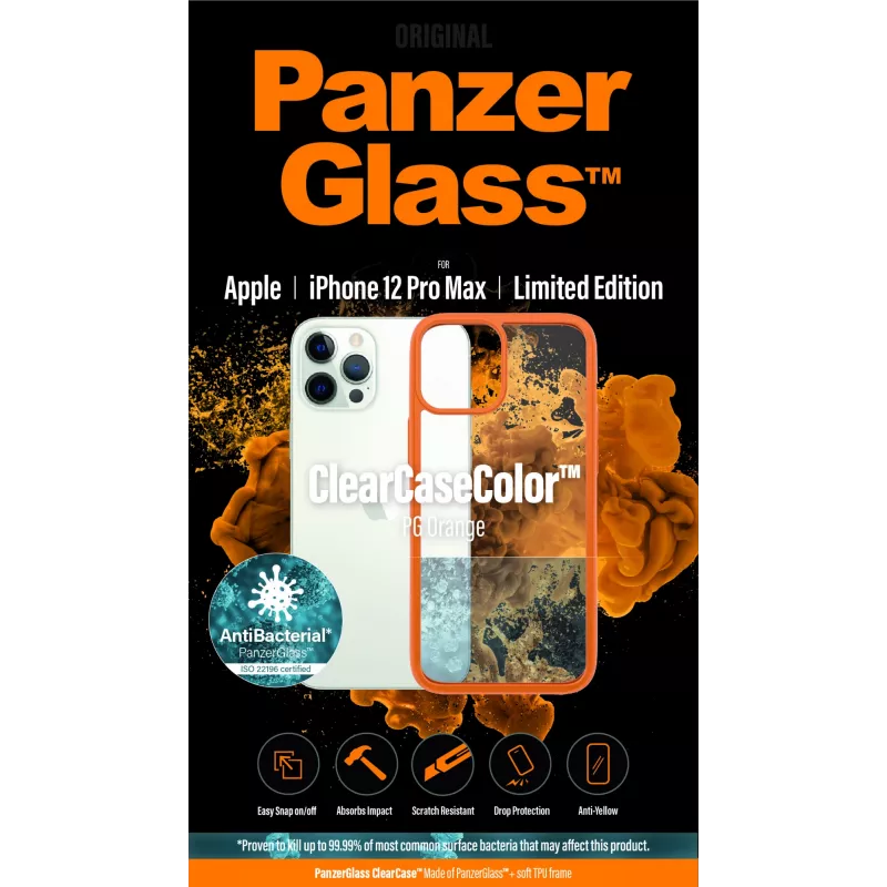 PanzerGlass ® ClearCaseColor™ iPhone 12 Pro Max - ® Limited Edition oranžinė