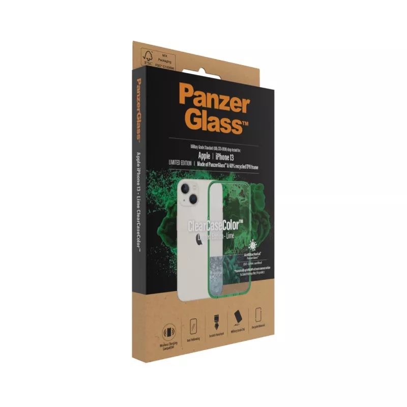 Dėklas ClearCaseColor PanzerGlass Apple iPhone 13 žaliosios citrinos spalvos 0334