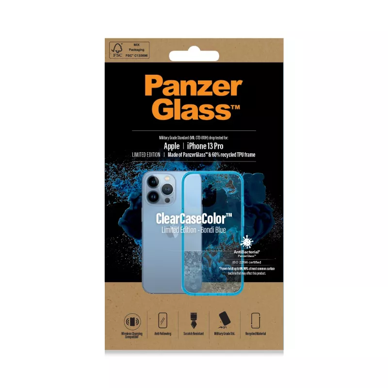 Dėklas PanzerGlass ClearCaseColor iPhone 13 Pro Bondie Blue