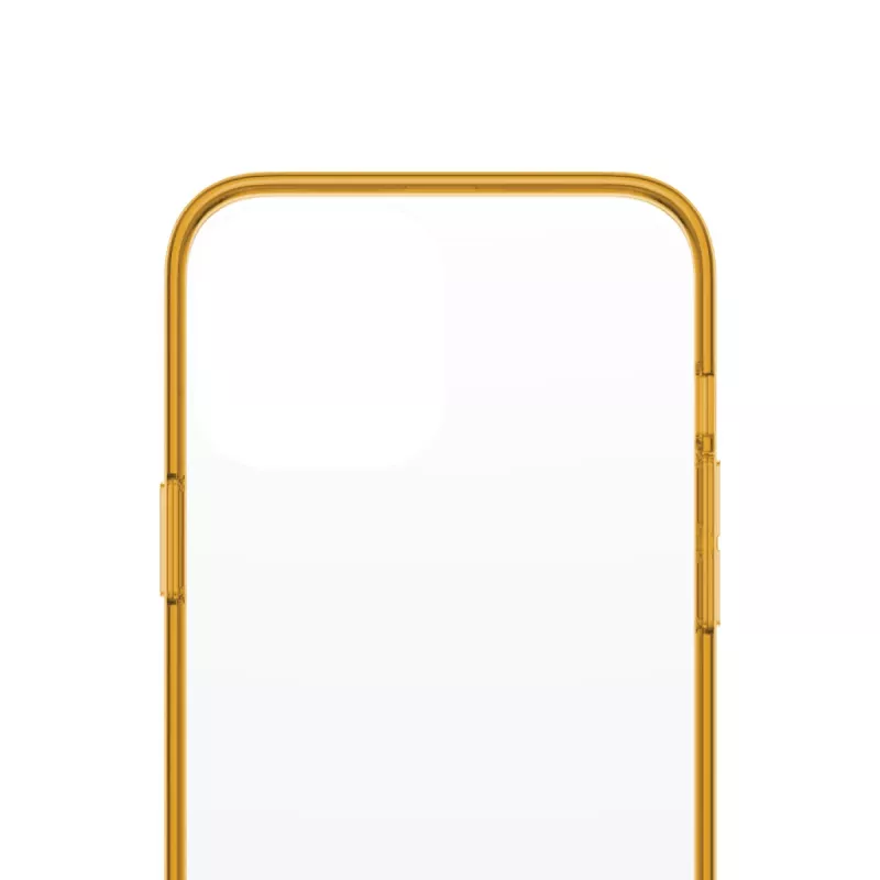 Apsauginis permatomas dėklas ClearCaseColor PanzerGlass, skirtas iPhone 13 Pro Max 6,7 colio – PET ir grūdintas stiklas, oranžinis