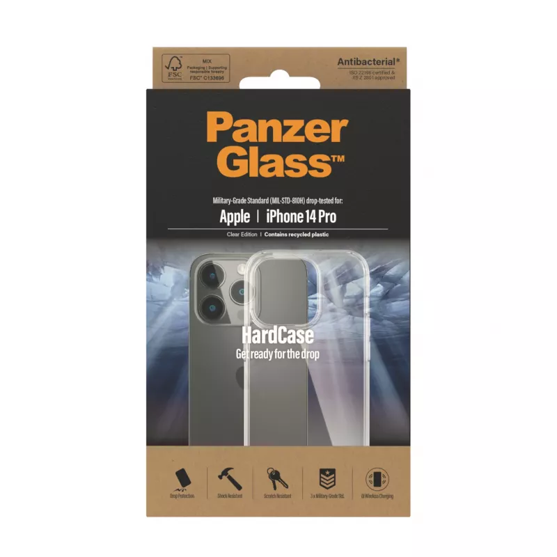 PanzerGlass ® HardCase iPhone 14 Pro | Clear, dangtelis, Apple, Apple - iPhone 14 Pro, 15.5 cm (6.1 inch), Transparent