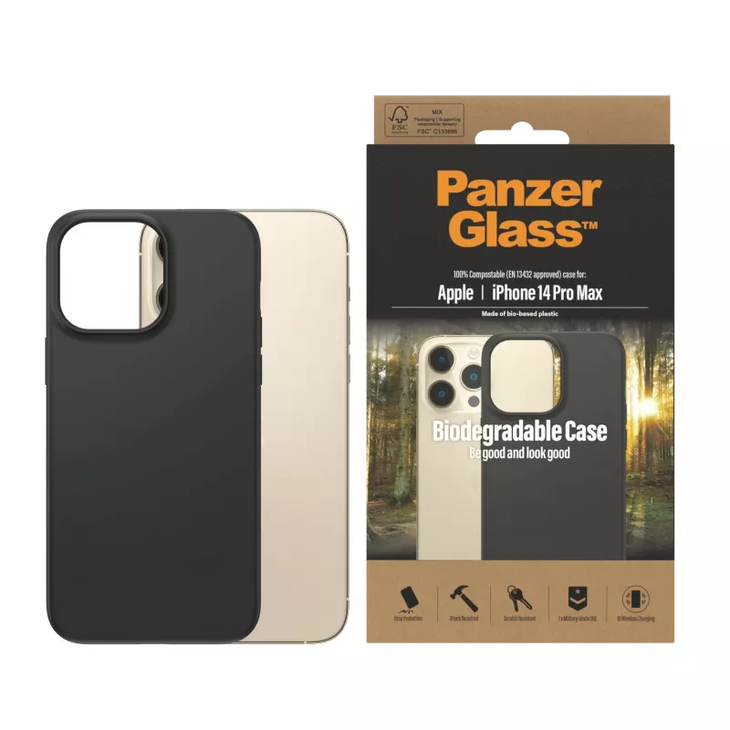 PanzerGlass ® Biologiškai skaidus dėklas Apple iPhone 14 Pro Max | Juodas