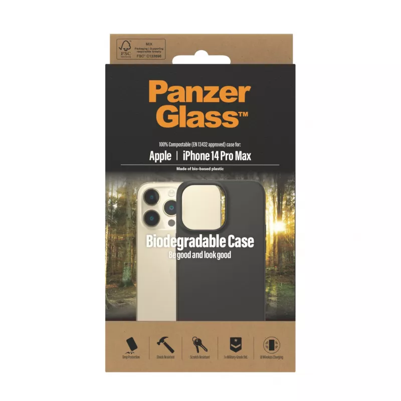 PanzerGlass ® Biologiškai skaidus dėklas Apple iPhone 14 Pro Max | Juodas