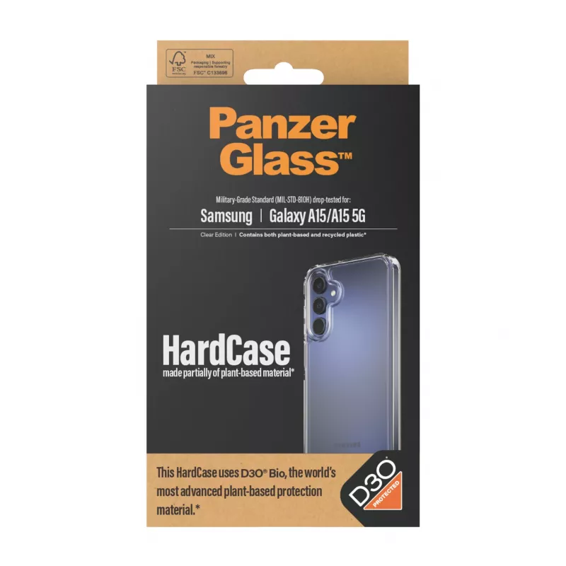 PanzerGlass ® HardCase permatomas su D3O®, skirtas Samsung Galaxy A15 | A15 5G