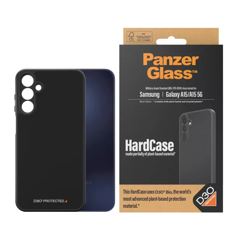 PanzerGlass ® HardCase Juoda su D3O® Samsung Galaxy A15 | A15 5G