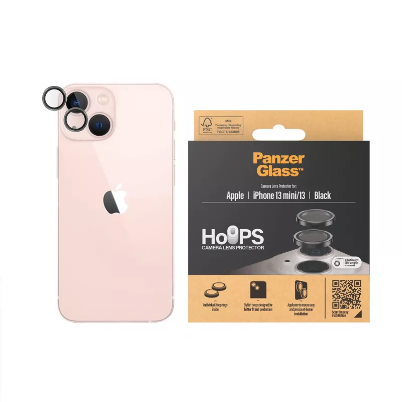 PanzerGlass Hoops kameros objektyvo apsauga iPhone 13 mini 13 juoda atspari įbrėžimams