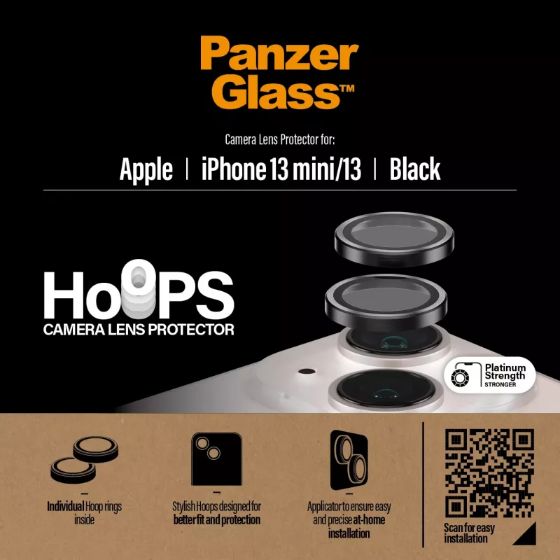 PanzerGlass Hoops kameros objektyvo apsauga iPhone 13 mini 13 juoda atspari įbrėžimams
