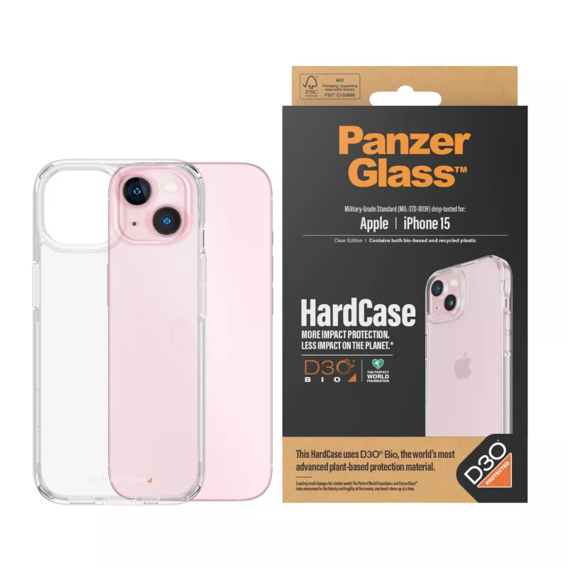 PanzerGlass ® HardCase Skaidrus su D3O® iPhone 15