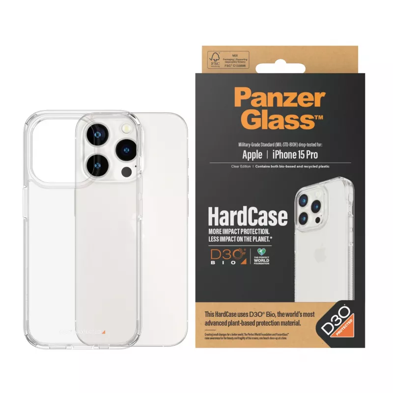 PanzerGlass ® HardCase Transparent w. D3O® iPhone 15 Pro