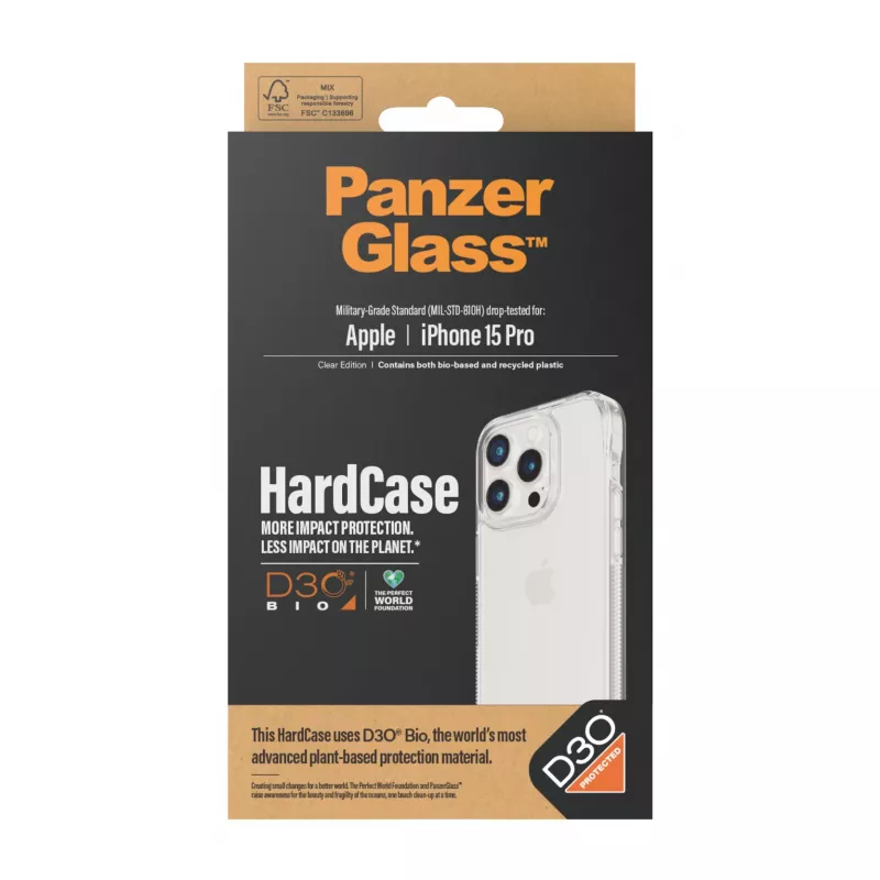 PanzerGlass ® HardCase Transparent w. D3O® iPhone 15 Pro