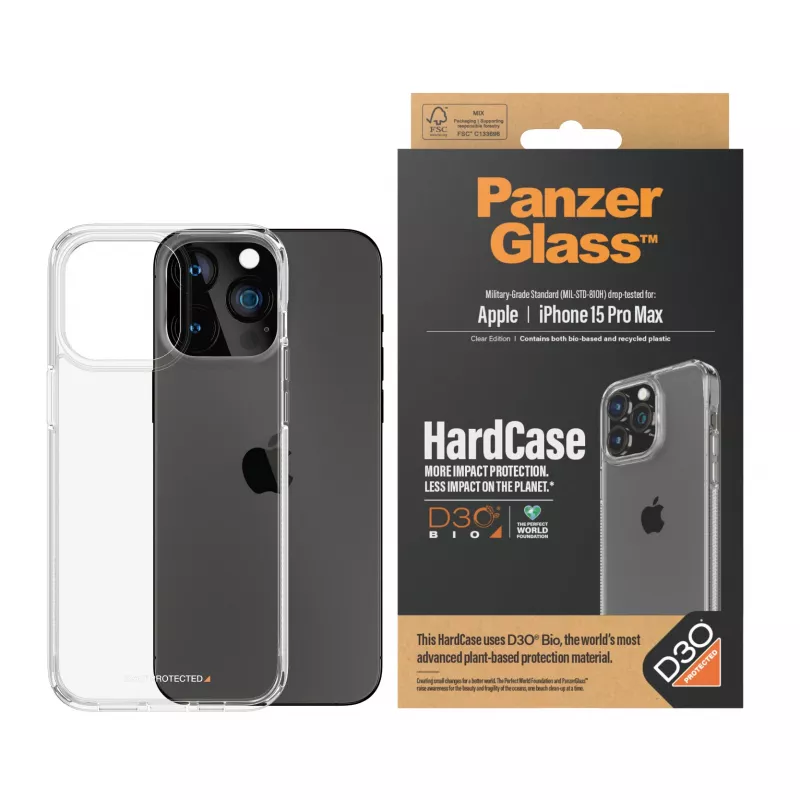 PanzerGlass ® HardCase skaidrus su D3O® iPhone 15 Pro Max