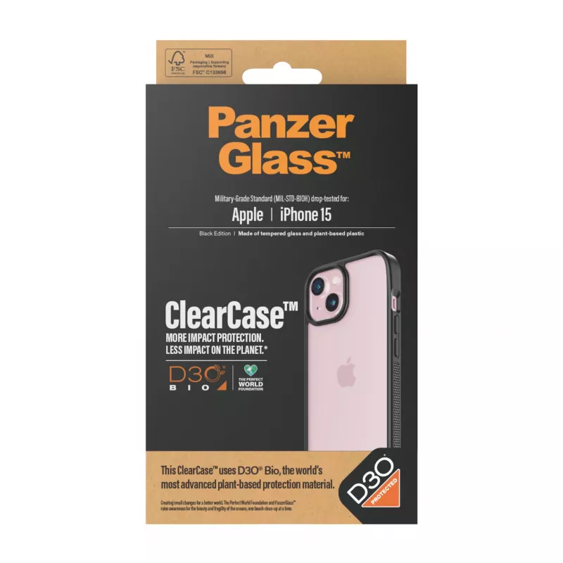 dangtelis PanzerGlass ClearCase iPhone 15 D3O Transparent