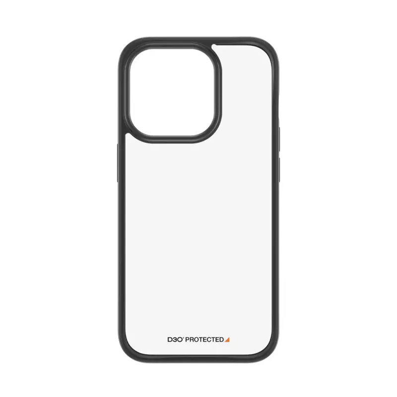 PanzerGlass ® ClearCase permatomas su juodu rėmeliu ir D3O® iPhone 15 Pro