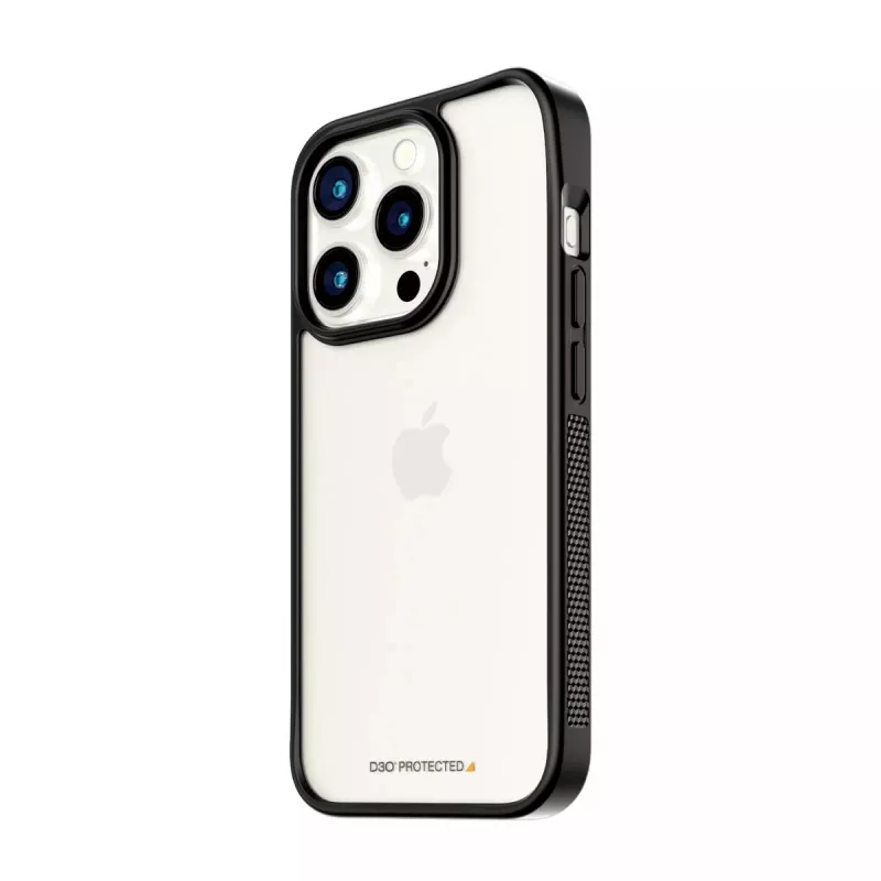 PanzerGlass ® ClearCase permatomas su juodu rėmeliu ir D3O® iPhone 15 Pro