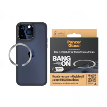 Dangtelis PanzerGlass Bang On MagSafe suderinamumo žiedas, skirtas iPhone 12 13 14 15, permatomas