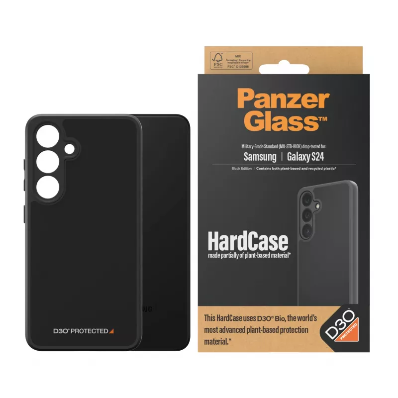 PanzerGlass ® HardCase Juoda w. D3O® Samsung Galaxy S24, Dėklas, Samsung, Samsung - Galaxy S24, Juoda