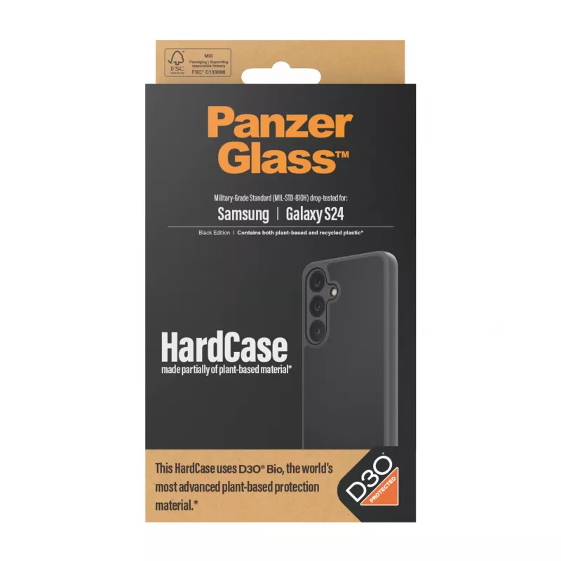 PanzerGlass ® HardCase Juoda w. D3O® Samsung Galaxy S24, Dėklas, Samsung, Samsung - Galaxy S24, Juoda