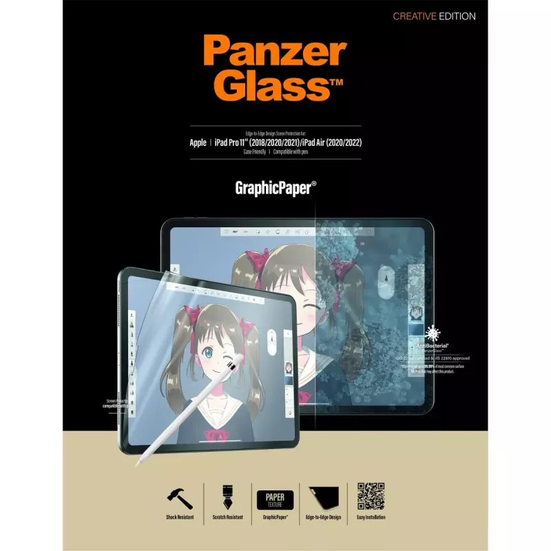 PanzerGlass ® GraphicPaper® ekrano apsauga iPad Pro 11″ (2018, 2020–2022, 2024) | iPad Air 10,9'' (2020, 2022)