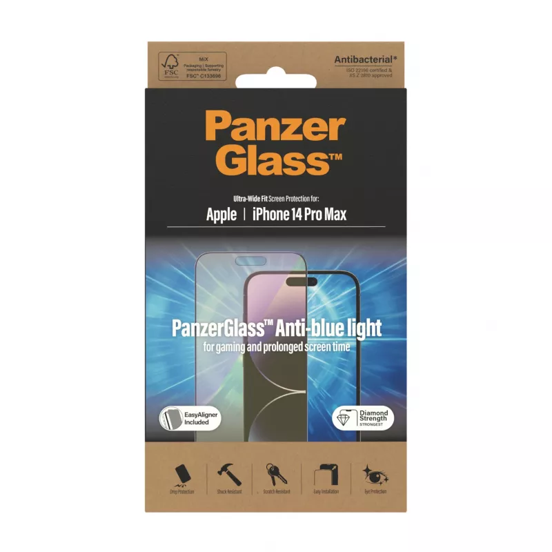 PanzerGlass ® Anti-blue light Screen Protector iPhone 14 Pro Max | Ultra-Wide Fit su EasyAligner