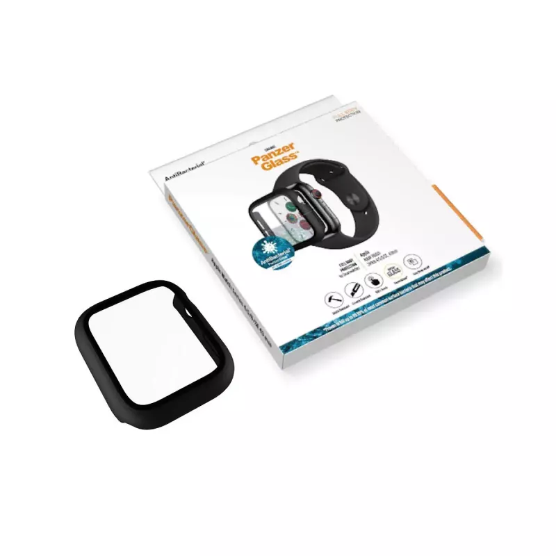 Ekrano apsauga PanzerGlass Full Body, skirta Apple Watch Series 4/5/6/SE 40 mm – juoda, 29,8×35,1×0,43 mm