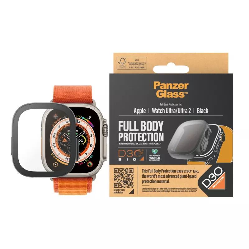 PanzerGlass ® ekrano apsauga Full Body su D3O® Apple Watch Ultra | 49 mm | juoda