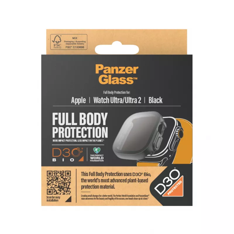 PanzerGlass ® ekrano apsauga Full Body su D3O® Apple Watch Ultra | 49 mm | juoda