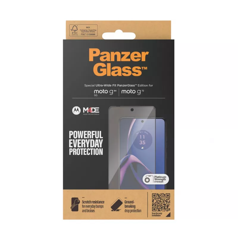 PanzerGlass ® Stiklo Apsauga Motorola moto g84 | g72 | Ultra-Wide Fit