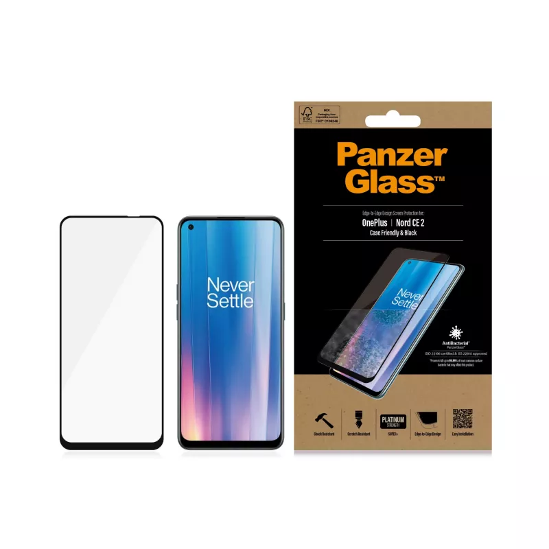 Ekrano apsauga PanzerGlass OnePlus Nord 2 CE Scratch Shock Anti-bacterial