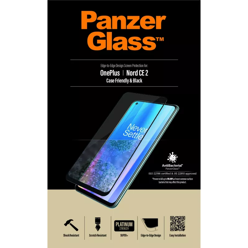 Ekrano apsauga PanzerGlass OnePlus Nord 2 CE Scratch Shock Anti-bacterial