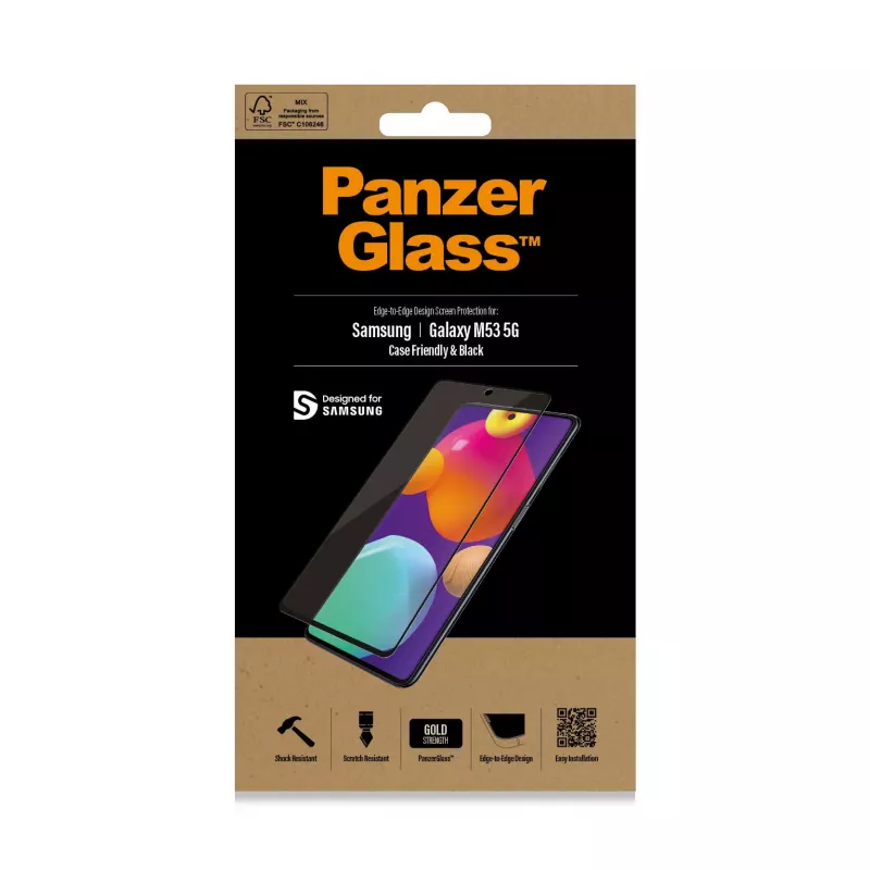 PanzerGlass ® Apsauginis ekrano stiklas Samsung Galaxy M53 5G | M54 5G | Ultra-Wide Fit