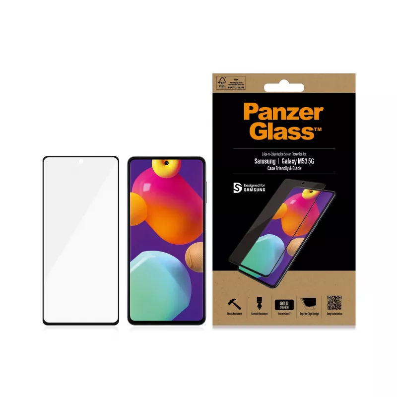 PanzerGlass ® Apsauginis ekrano stiklas Samsung Galaxy M53 5G | M54 5G | Ultra-Wide Fit