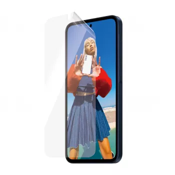 PanzerGlass MATRIX su D3O ekrano apsauga, skirta Samsung Galaxy A35 5G — itin platus PET, sausas tvirtinimas, 1 vnt., permatoma